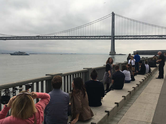 San Franciscans lined the Embarcadero on the city