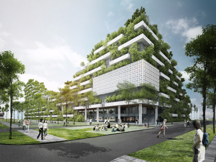 Known for its affinity for plant-covered buildings, Vo Trong Nghia Architects designed FPT University in Ho Chi Minh City, Vietnam in a similar fashion.