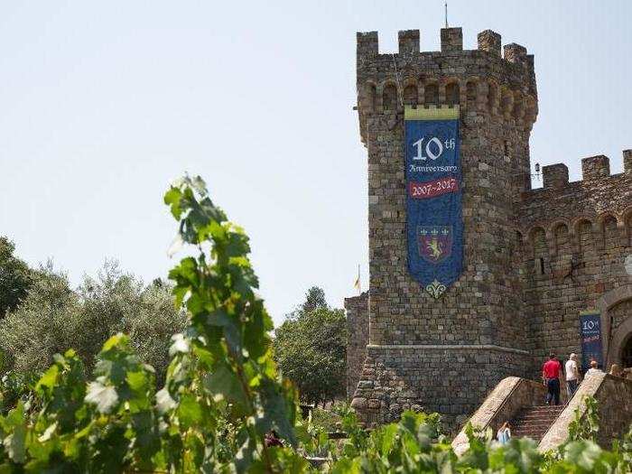 Castello di Amorosa looks like a 13th-century castle in the Italian countryside.