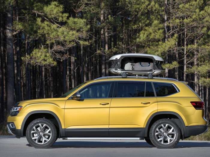 12. Volkswagen unveiled a concept of its large SUV the Atlas in February. The concept comes with a cargo box that can expand into a 17.7 cubic-foot container.