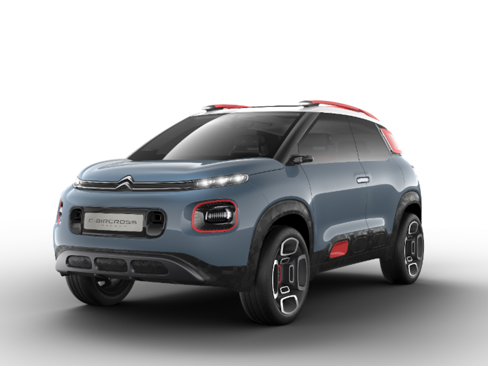 11. Citroen unveiled its C-Aircross concept SUV earlier in February. Citroen said it purposefully went for a "modern" body style with curved lines and strong splashes of color.