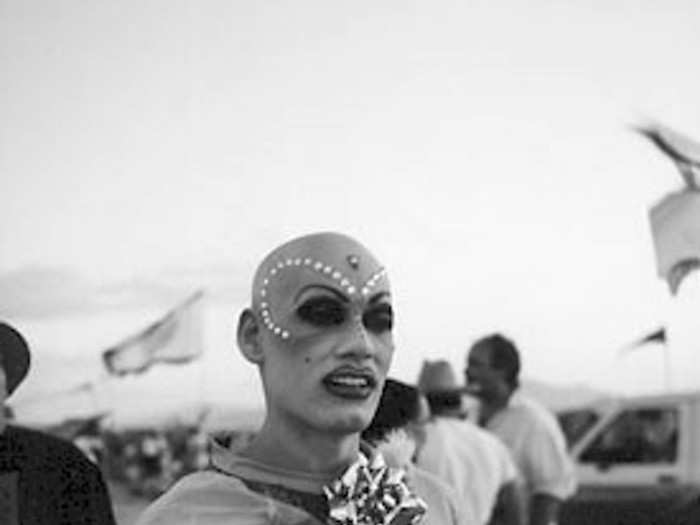 In 1995, an attendee that went by "Nambla the Clown" adorned their face with gemstones.