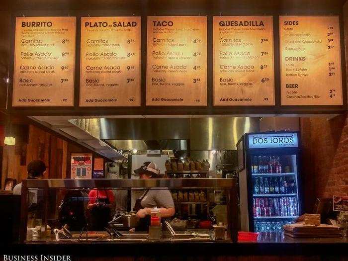 You heard right: Dos Toros serves quesadillas, a big difference from Chipotle. The prices are similar, except that adding guacamole is much cheaper. Adding guac costs $1 — except with tacos, where it costs only 50 cents.