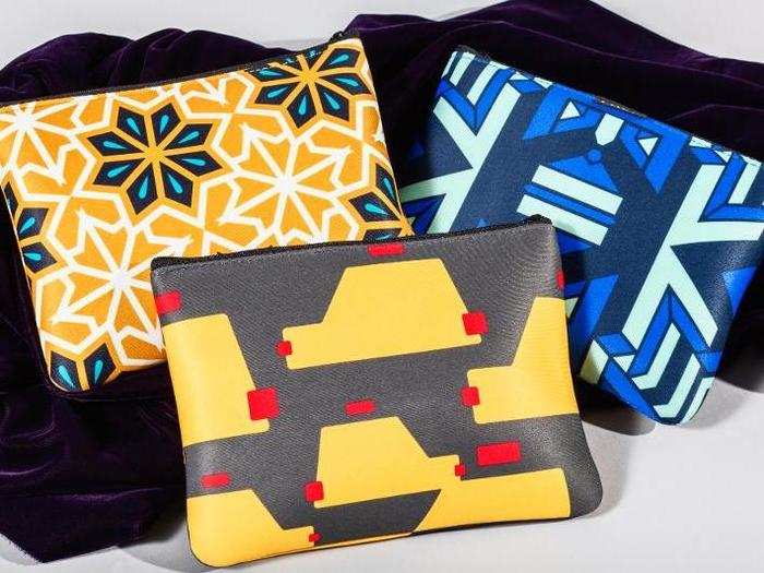 Etihad teamed up with LUXE City Guides to create its business class amenity kits. The business class kits come in a variety designs reflecting the architecture of the various destinations served by the airline.