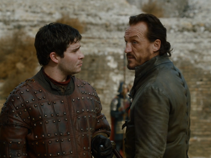 Ate too much fermented crab: Bronn and Podrick, Jon Snow