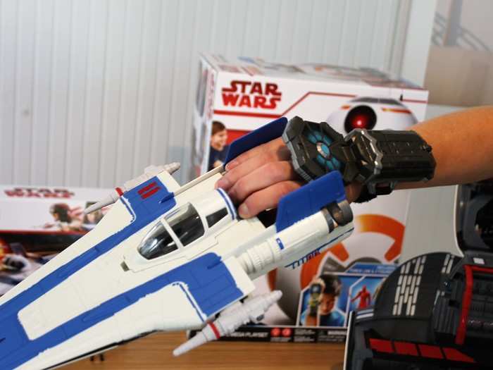 ...while this Resistance A-Wing whooshes and fires lasers.