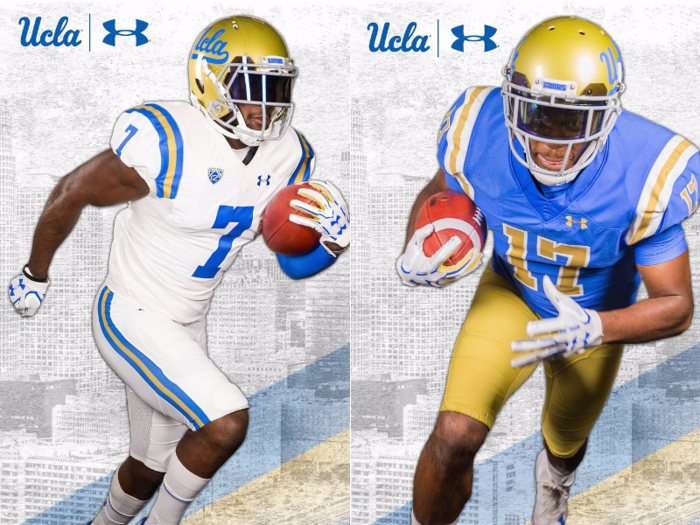 UCLA is now with Under Armour which brought back the full UCLA shoulder stripes