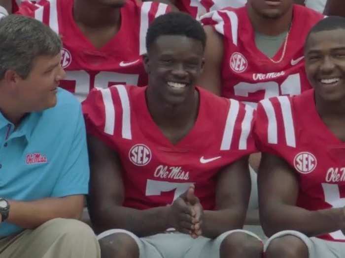 Ole Miss also had their shoulder stripes shortened thanks to the new Nike jersey template.