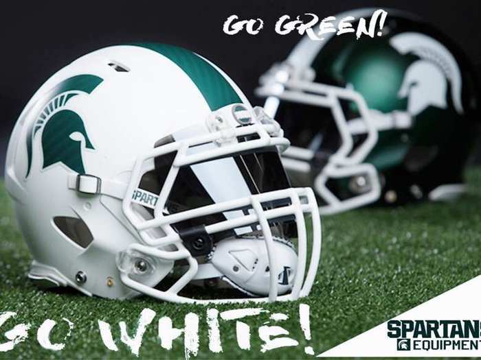 Michigan State has added a white helmet