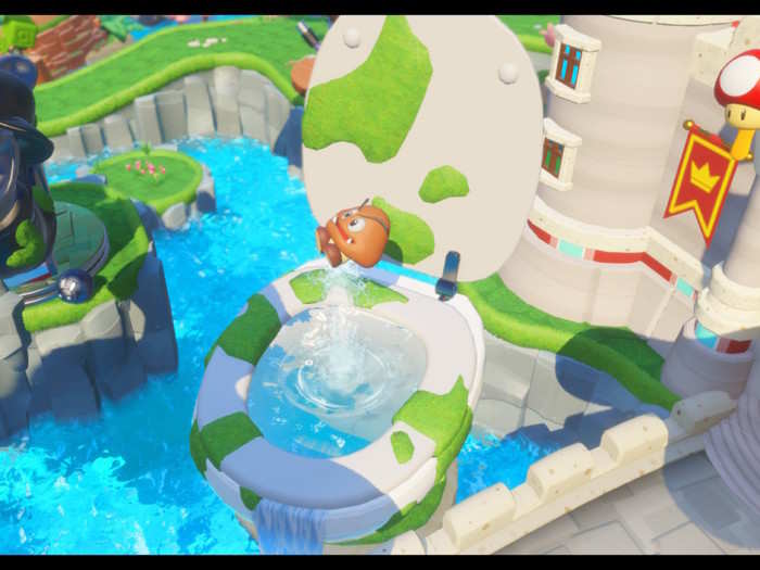 That said, the world of "Mario + Rabbids: Kingdom Battle" is rich with bizarre imagery and hilarious asides. It turns out that mashing up the Mushroom Kingdom with Rabbids results in an even more surrealist landscape than standard Mario games.