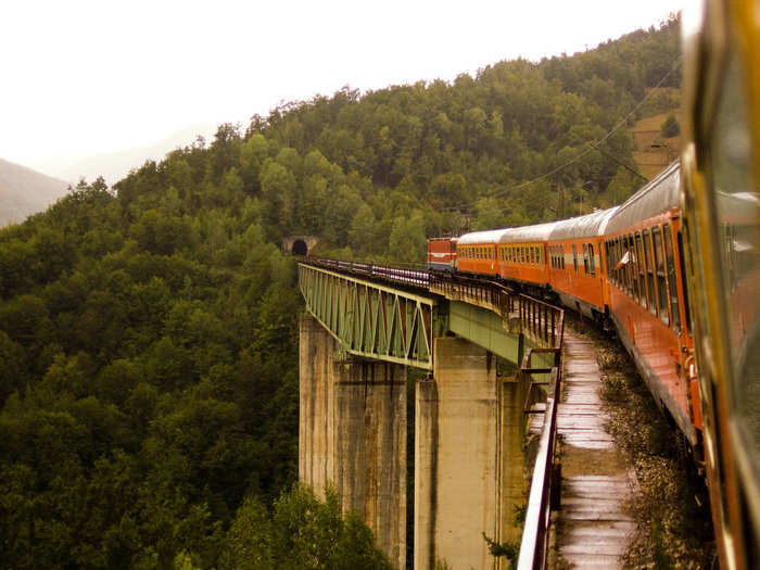 The Belgrade to Bar railway takes passengers over 435 bridges and through 254 tunnels from Serbia