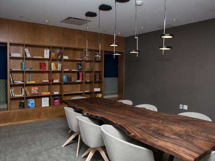 The Two Sigma Ventures office space also has a library, complete with nooks where staff often go to get quiet time.