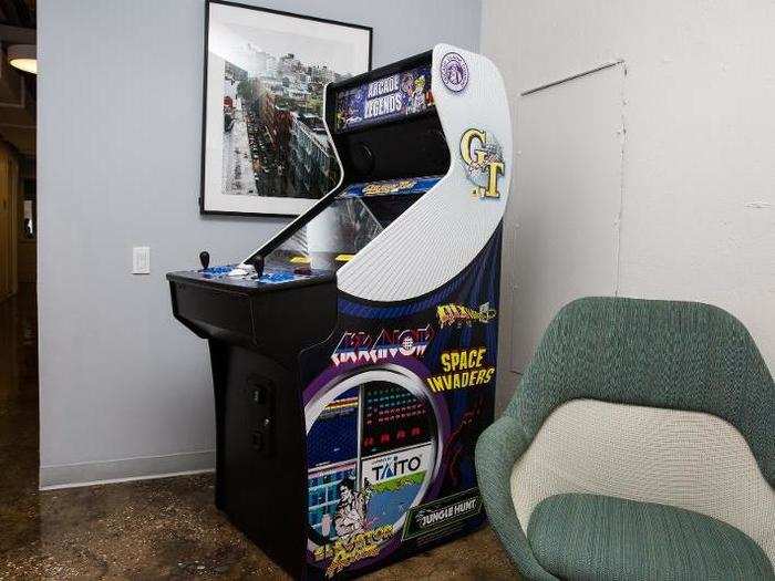 There are also several retro "Space Invaders" games around the office.