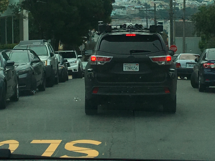 We spotted the vehicle on Sunday afternoon in the Bernal Heights neighborhood of San Francisco, which is near the Mission.