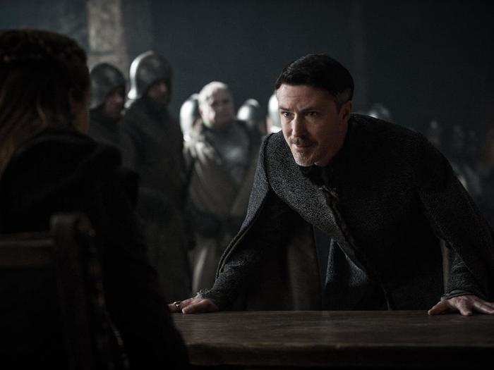 The Stark children trick the ultimate creep, Littlefinger, into his own trial and execution.
