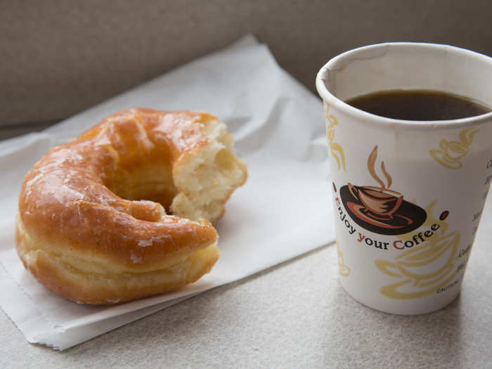 You can still buy a small coffee and a doughnut from Glaze Donuts for less than $3.