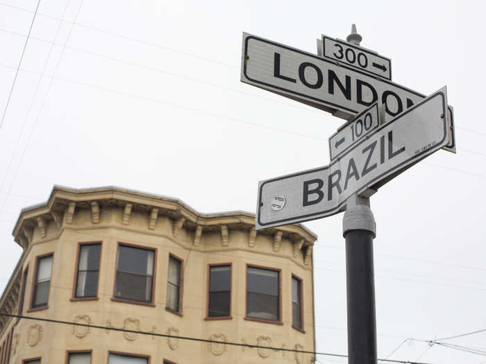 As you move uphill and away from Mission Street, Excelsior becomes almost entirely residential. The streets are named for countries along one axis and cities on another.