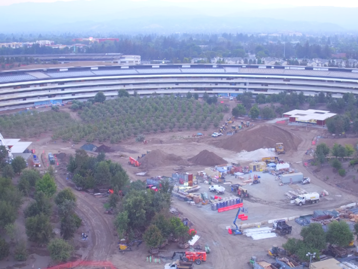 The landscaping is still ongoing, but Apple is putting the finishing touches on it now.