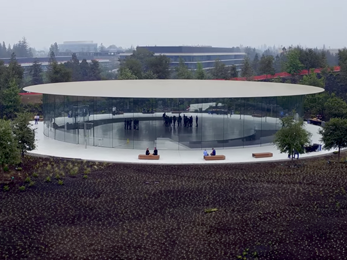 The Steve Jobs Theater has two custom-made rotating elevators.