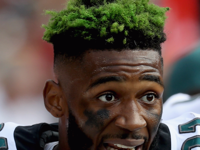 Eagles cornerback Jalen Mills had green hair.