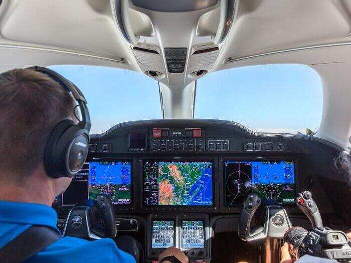 In the cockpit, the HondaJet is equipped with a fully integrated Garmin 3000 avionics suite.