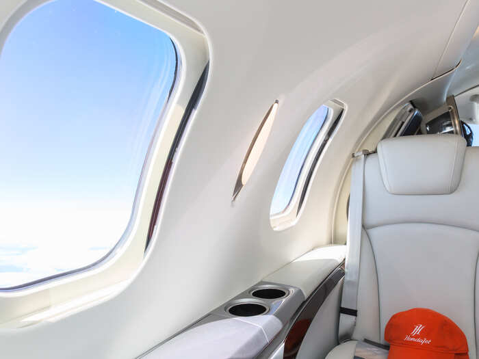 The large windows open, the HondaJet felt open and airy.