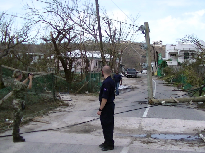 The British territory of Anguilla also suffered extensive damage. Military personnel arrived after the storm to assess the situation.