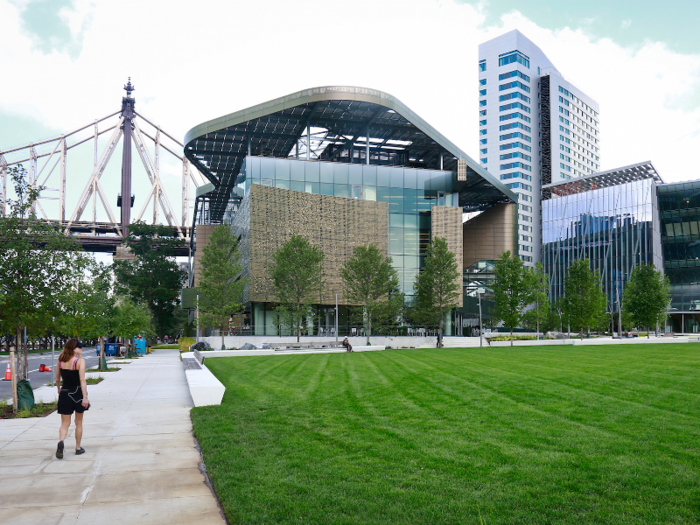 The campus also includes a 196-room hotel and a learning center, where students can move between individual work and team-based projects. The building was designed to produce more energy than it uses over time.