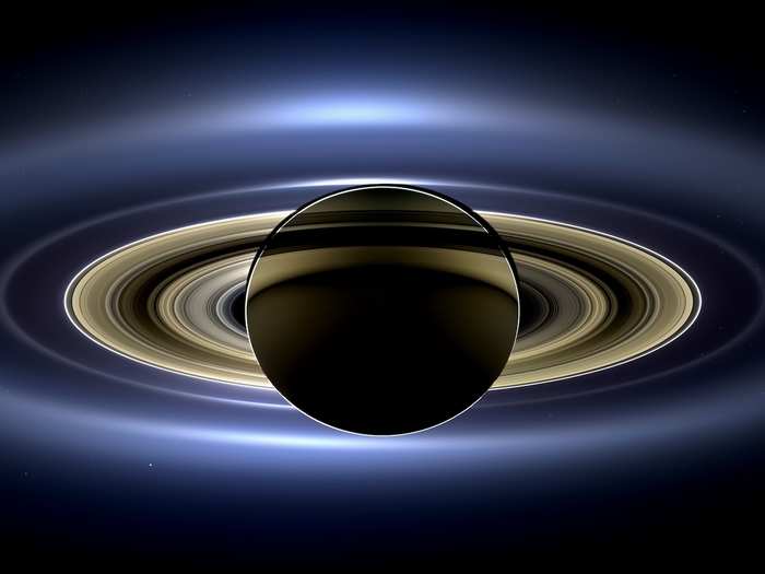 Cassini snapped this photo of Saturn while passing through the planet