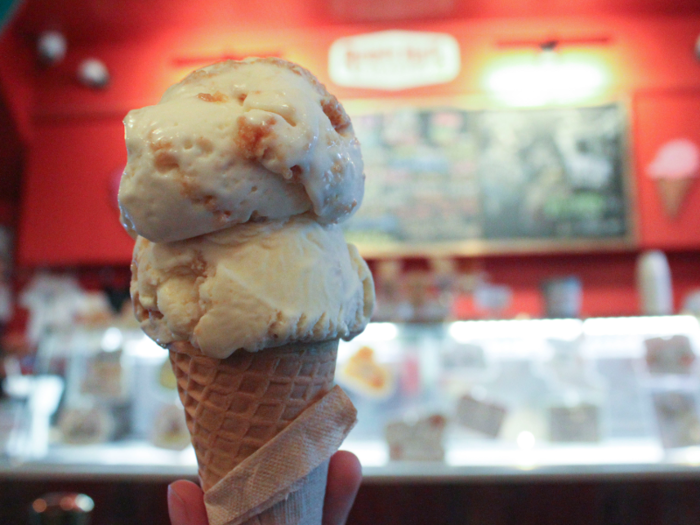 I just had to taste test a couple more flavors, so I enjoyed the best-sellers, Ooey Gooey Butter Cake and Snap Mallow Pop. Ooey Gooey Butter Cake was by far my favorite.