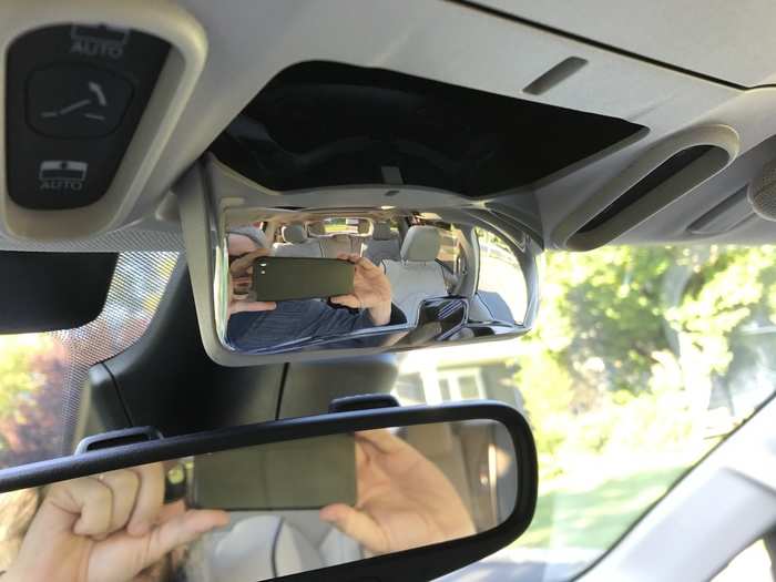 And a convex mirror inside the sunglasses hatch so that you can keep an eye on the rear seats.