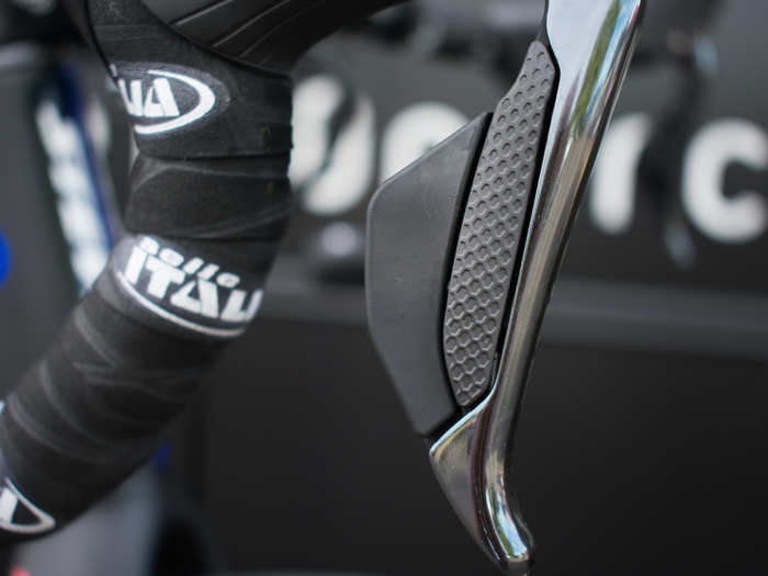 The Dura-Ace Di2 shifters let you change gears electronically with a simple touch.