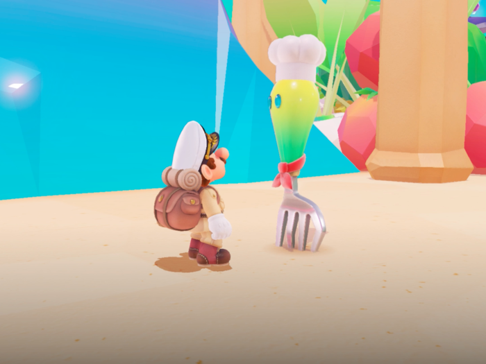 In one of the worlds I explored, I ran into a group of anthropomorphic forks in chef hats.