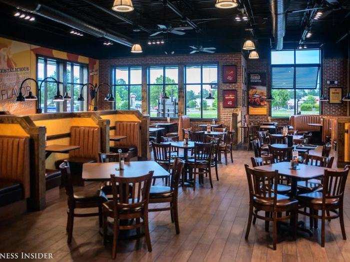 The interior had a vague sports bar vibe, but with big windows that added a welcoming family dining atmosphere.