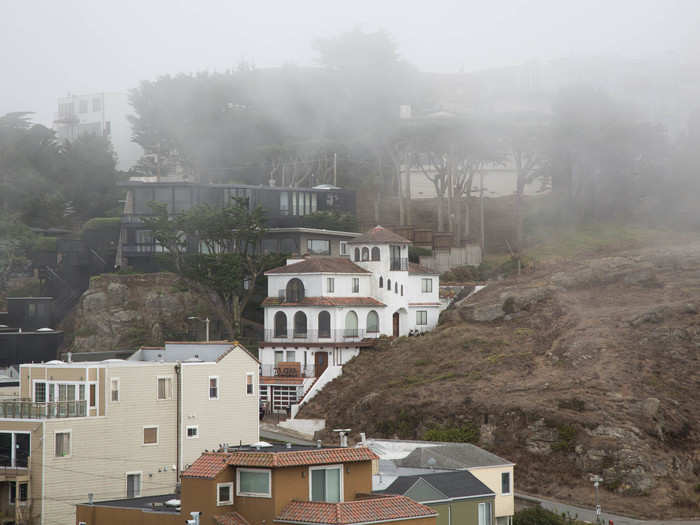 I noticed that the homes grew bigger and more extravagant further up the rocky inclines.