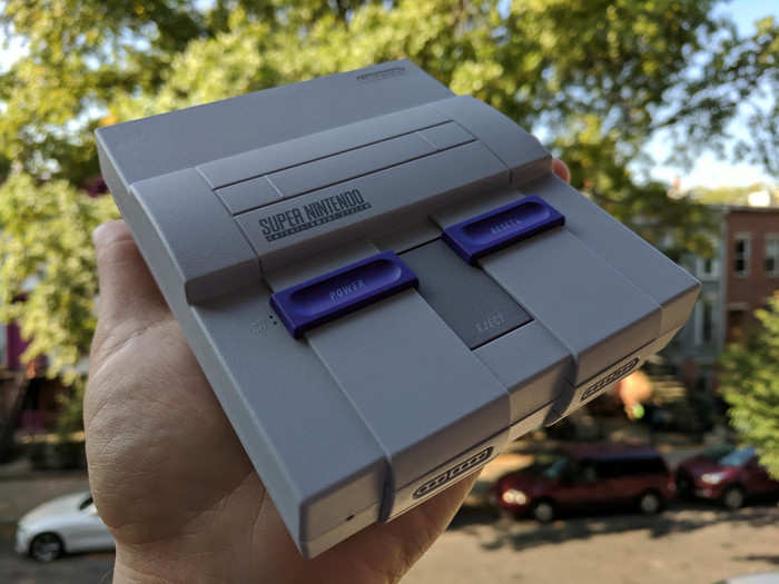 Here it is! As promised, the Super NES Classic Edition literally fits in the palm of your hand. It