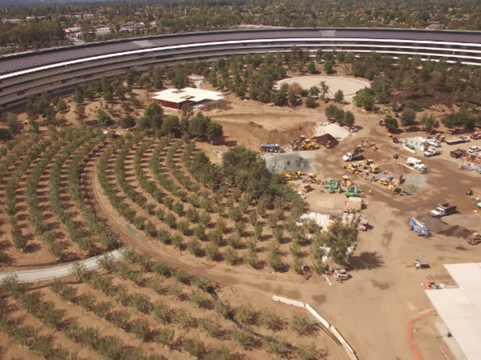 There are fruit trees at the center of the "spaceship