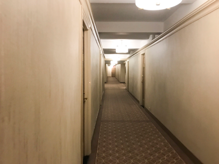 The hallways are reminiscent of a hotel