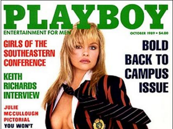 [151 covers] 1989: Pamela Anderson has appeared on 151 covers in a whopping 31 countries, including 12 times in the US between 1989 and 2007. Anderson