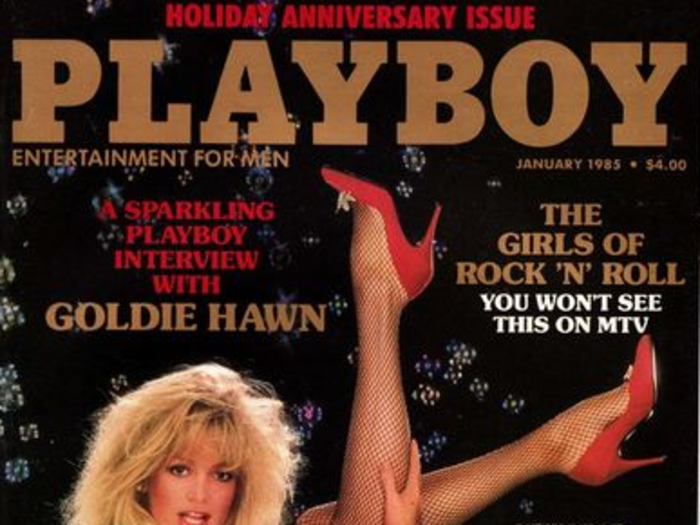 [3 covers] 1985: Goldie Hawn has appeared on the cover of Playboy in France, Mexico, and the US. Her American cover shot was released around the same time as "Protocol," for which she both acted in and served as executive producer.
