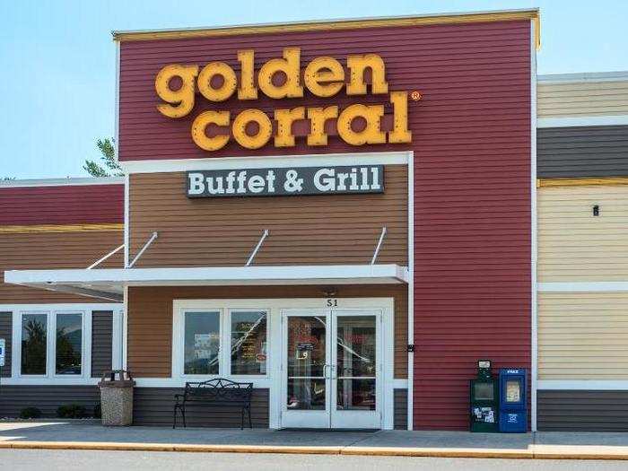 The Golden Corral we visited looked like a modern fortress, overlooking the blue Shenandoah Valley with its boxy, yet bland, facade.