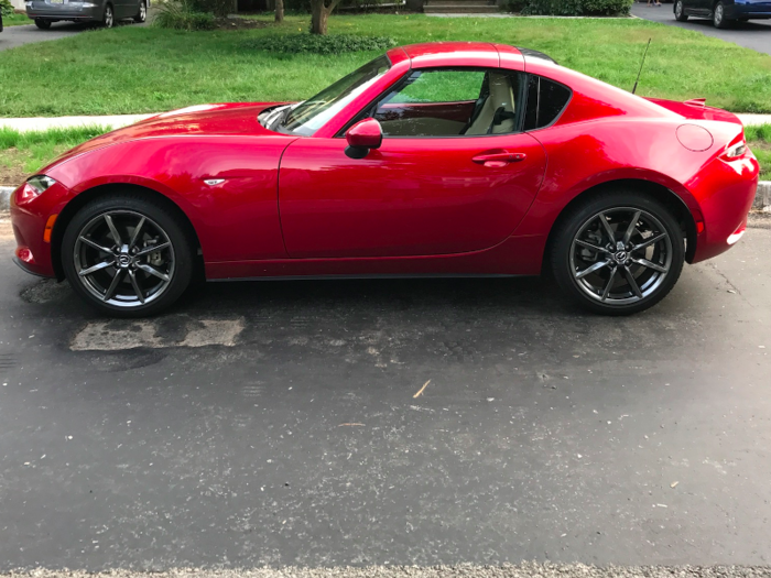 The big difference from the regular Miata is that the RF features a fastback coupé shape with an automated folding hardtop.