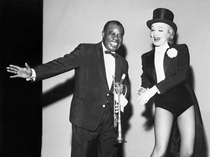 Louis Armstrong and actress Marlene Dietrich performed a version of the twist at the Riviera Hotel in 1962.