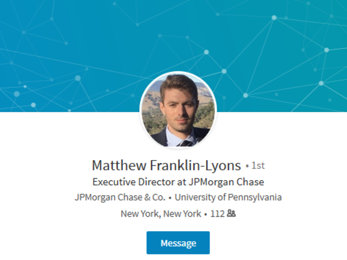 Matthew Franklin-Lyons, 31, JPMorgan