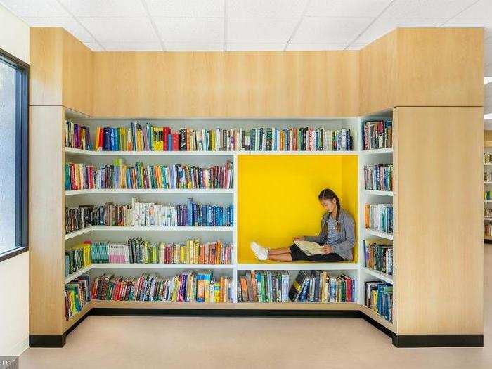 In the library, for instance, students can duck into nooks for some privacy while they read.