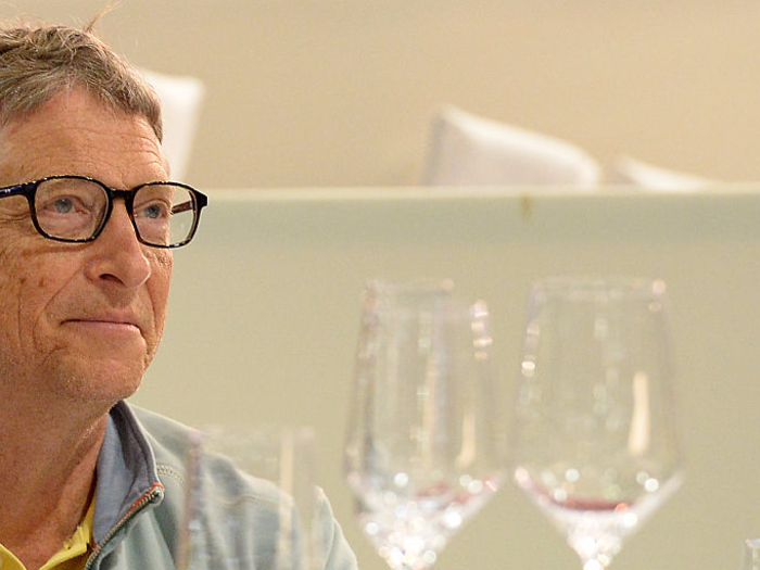 Microsoft founder Bill Gates washes the dishes...