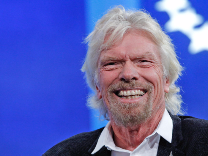 Virgin founder Richard Branson eats dinner with family and friends