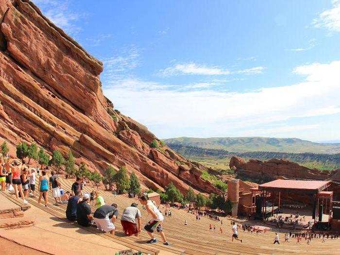 The Red Rocks Amphitheatre in Denver, Colorado.