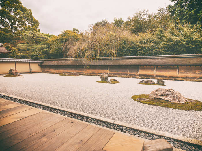 The Ryōan-ji Zen Gardens in Kyoto, Japan.