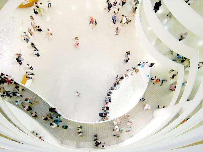 The main atrium of the Solomon R. Guggenheim Museum in New York City.